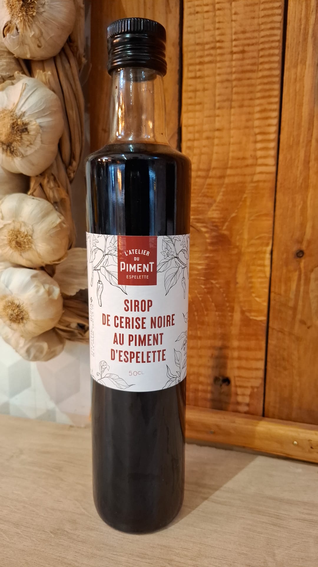 Sirop de cerise noire au piment d'espelette