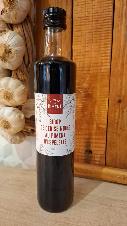Sirop de cerise noire au piment d'espelette